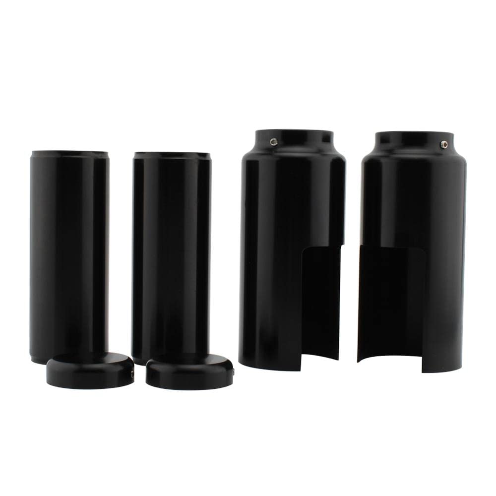 Harley Davidson Street Bob Low Rider 2018-2022 Fork Cover Cap - Full Fork Boot Upper & Lower Set in Black | Motorcycle Protection for Rough Roads & Long Rides