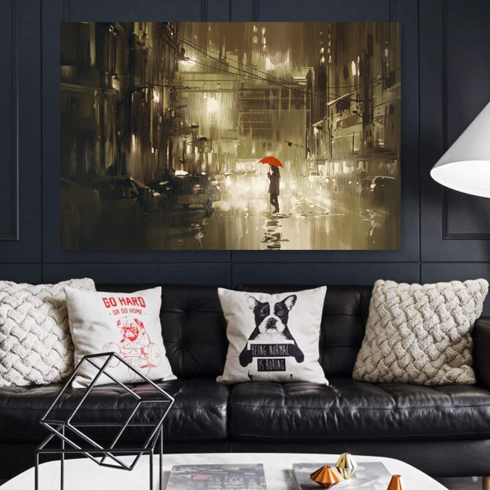 Wall26 Canvas Wall Art - Futuristic Cityscape Paintings for Modern Home Decor, 16x24 Inches Framed Canvas Prints, Perfect for Bedroom, Living Room, and Office Spaces