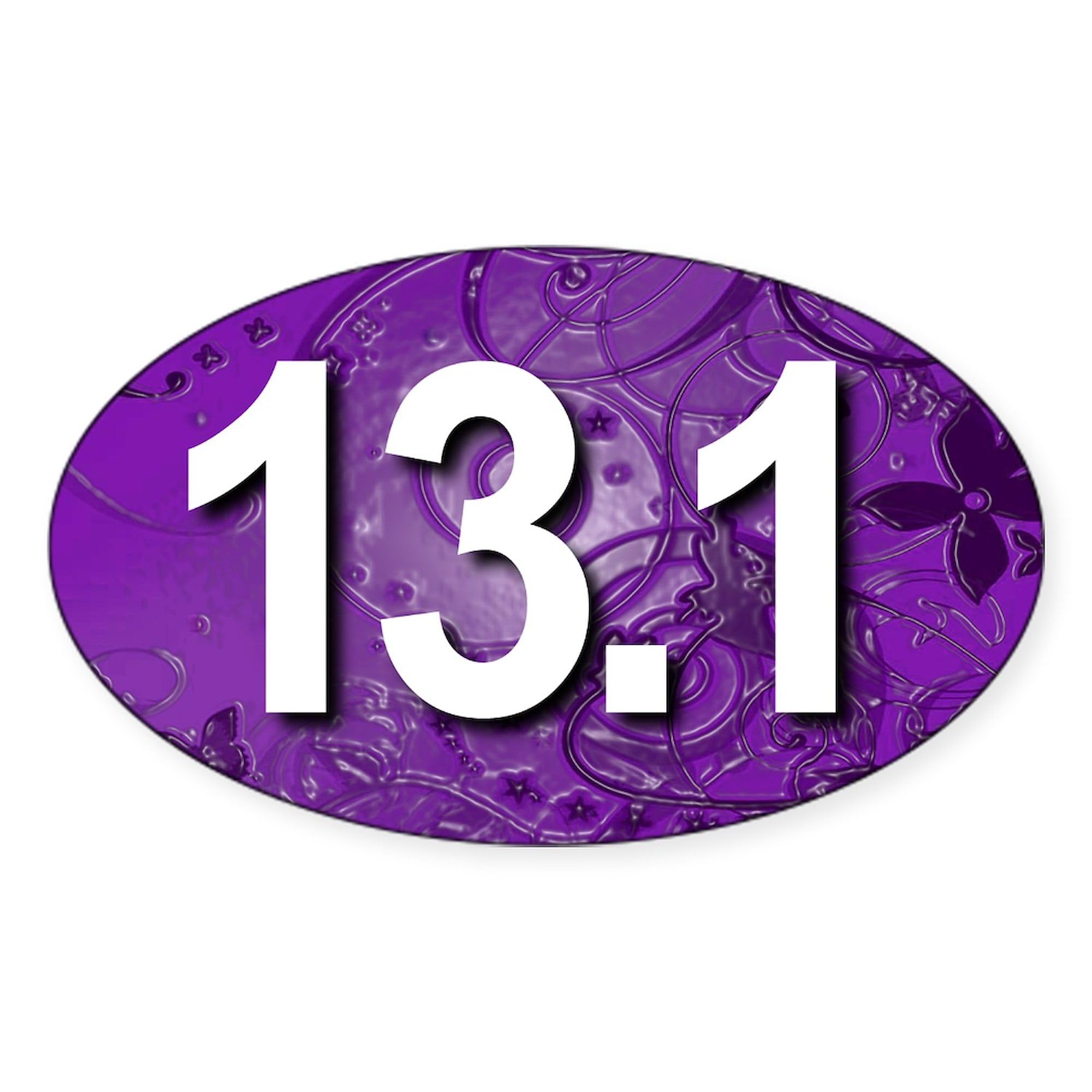 Unique 13.1 Purple Oval Car Bumper Sticker - Waterproof Vinyl Decal for Cars, Laptops, Windows | Perfect for Personalizing Vehicles, Gifts & Office Decor