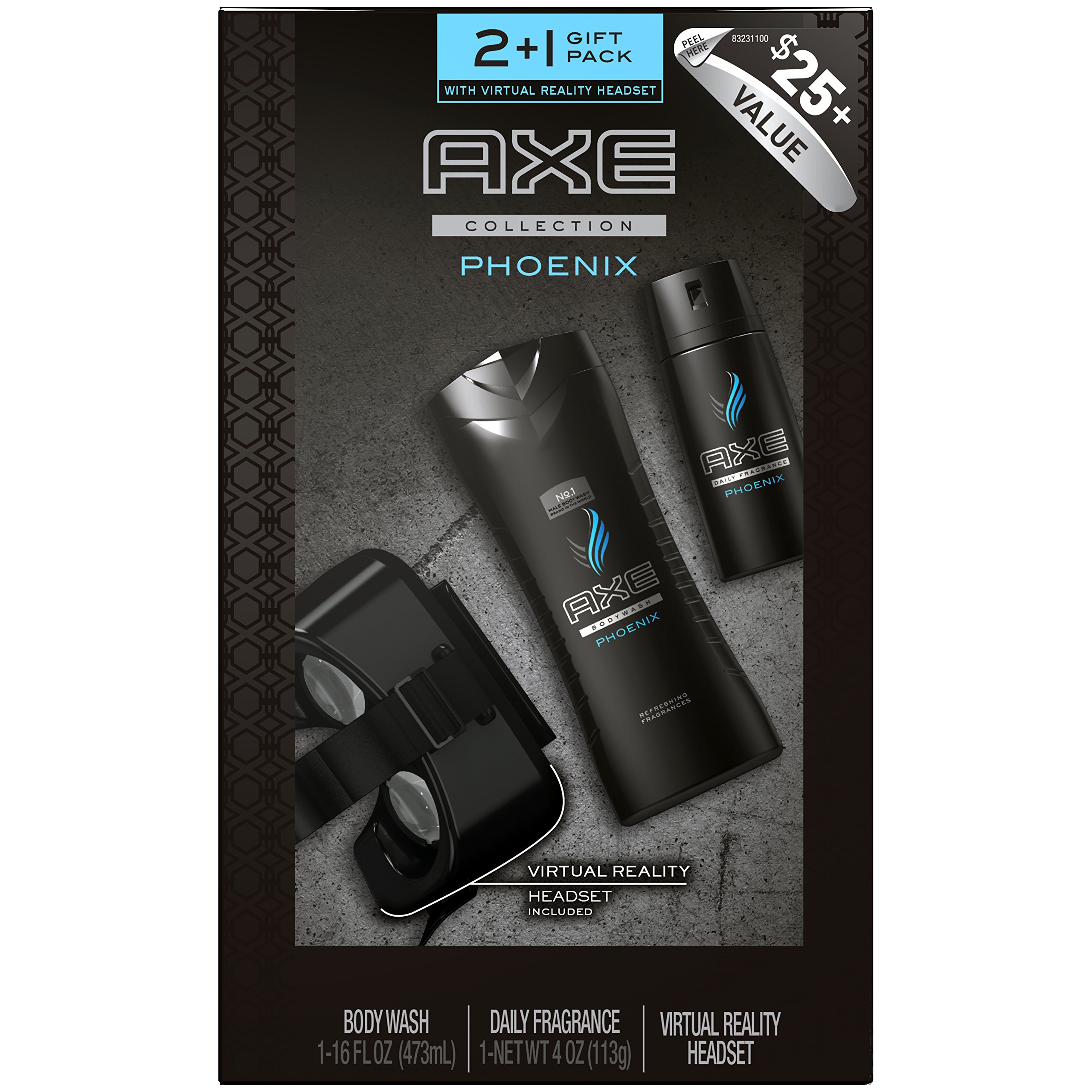 AXE Gift Set with VR Headset - Phoenix Scent 3-Pack Deodorant & Body Spray | Perfect for Men's Gifts, Gaming Enthusiasts & Virtual Reality Experiences