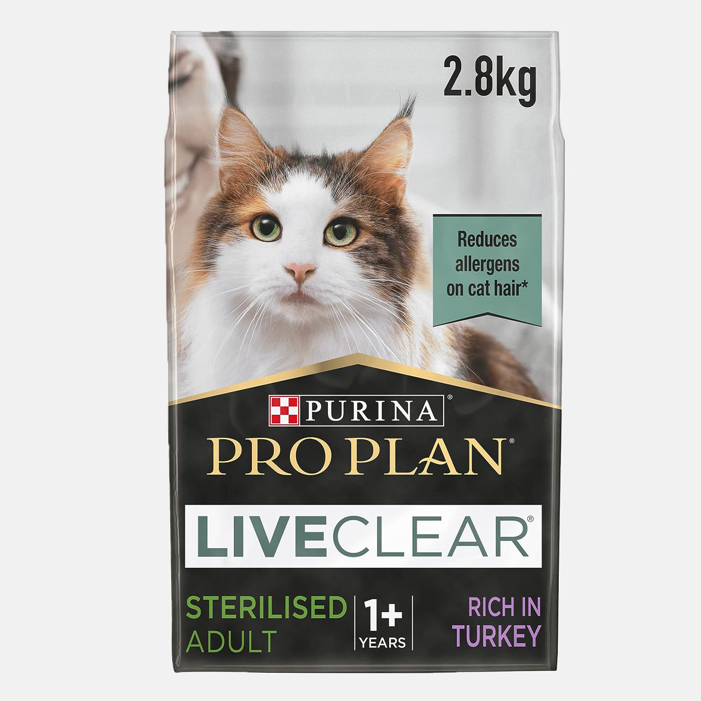 Purina Pro Plan Live Clear Sterilized Adult Cat Dry Food with Turkey - Hypoallergenic Formula for Hairball Control & Healthy Digestion - Ideal for Indoor Cats with Sensitive Skin & Allergies