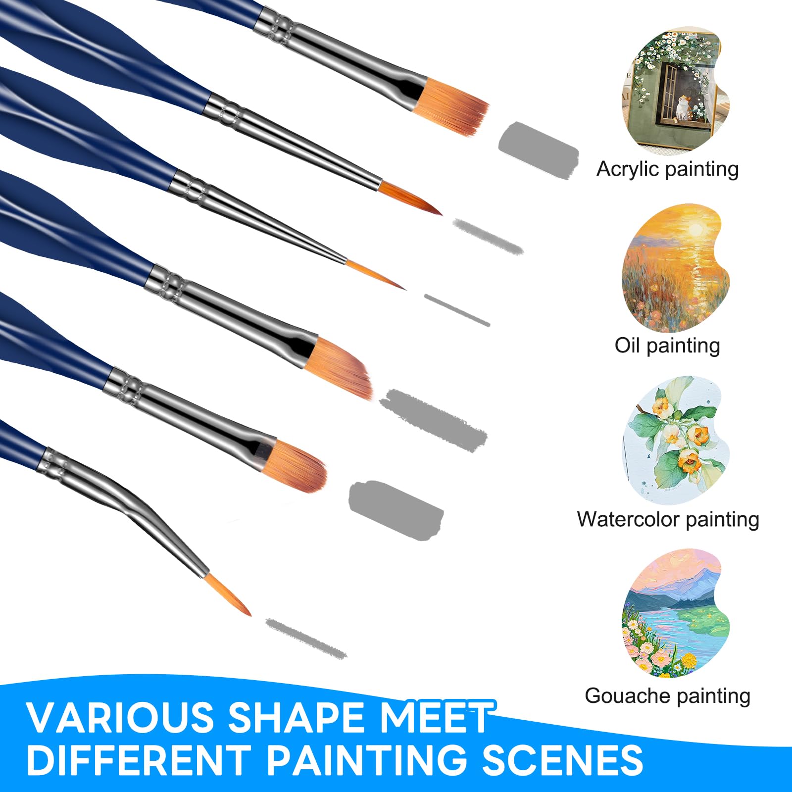 15-Piece Detail Paint Brushes Set for Acrylic, Watercolor, Gouache & Oil Painting - Professional Miniature Brushes for Models, Figurines, Citadel, Face Painting & Paint by Number Kits - Perfect for Artists, Hobbyists & Adult Crafters