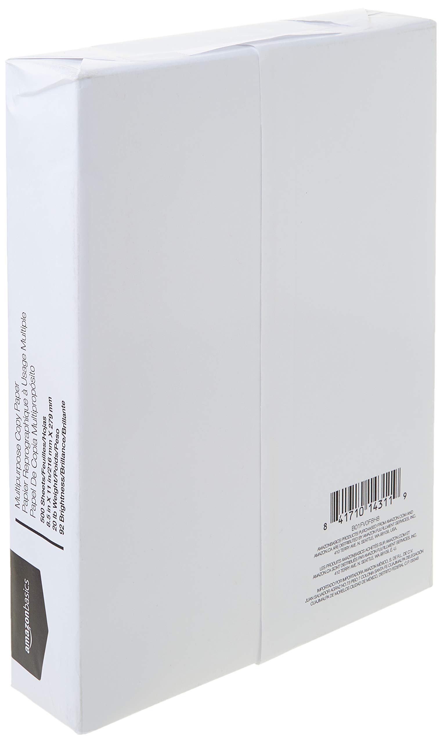 Amazon Basics Multipurpose Copy Printer Paper - 8.5 x 11 Inches, 20 lb Weight, 1 Ream (500 Sheets), 92 Brightness, White - Ideal for Home Office, School Projects & Business Printing