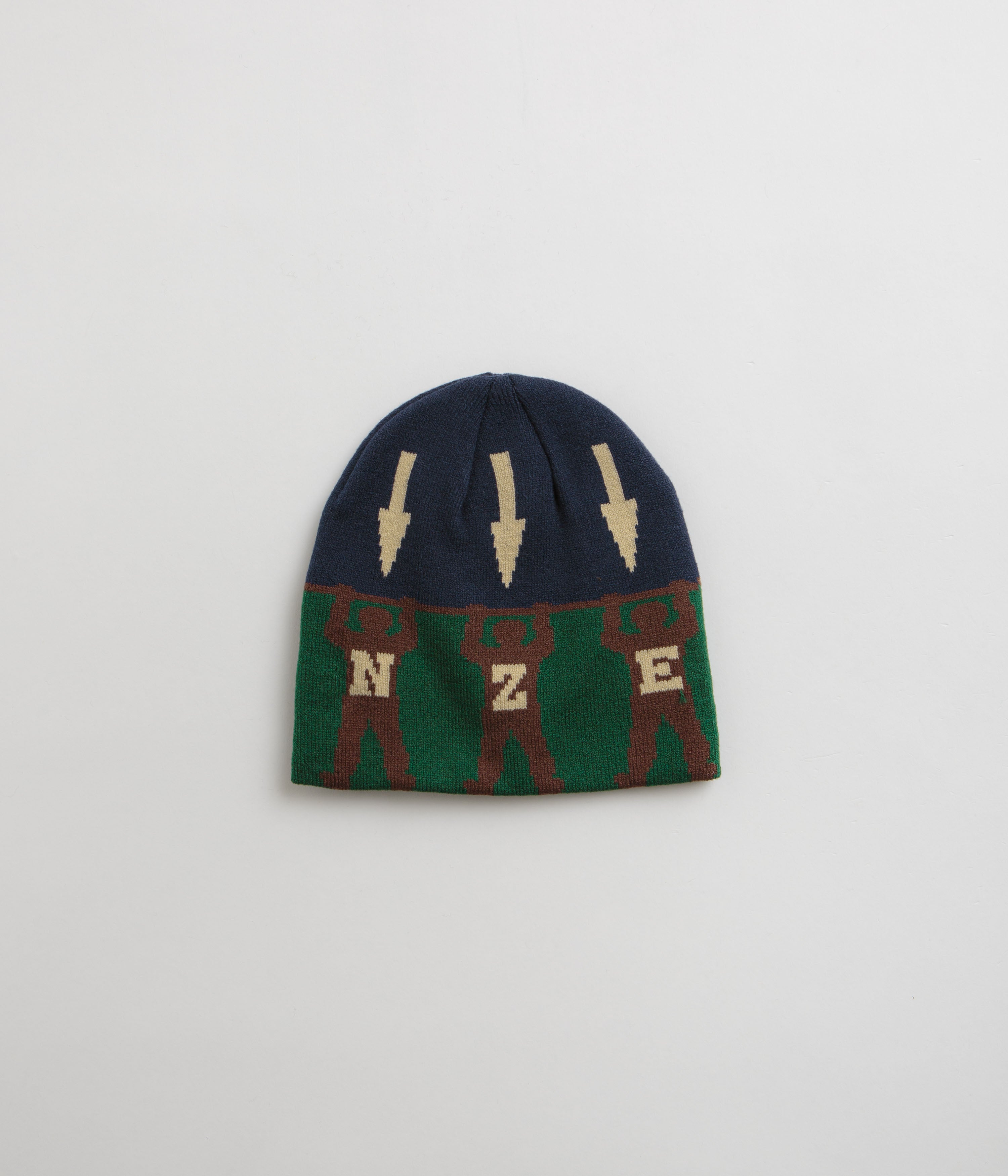 Bronze 56K Arrow Skully Beanie - Green Knit Winter Hat for Men & Women - Perfect for Cold Weather, Outdoor Activities and Streetwear Fashion