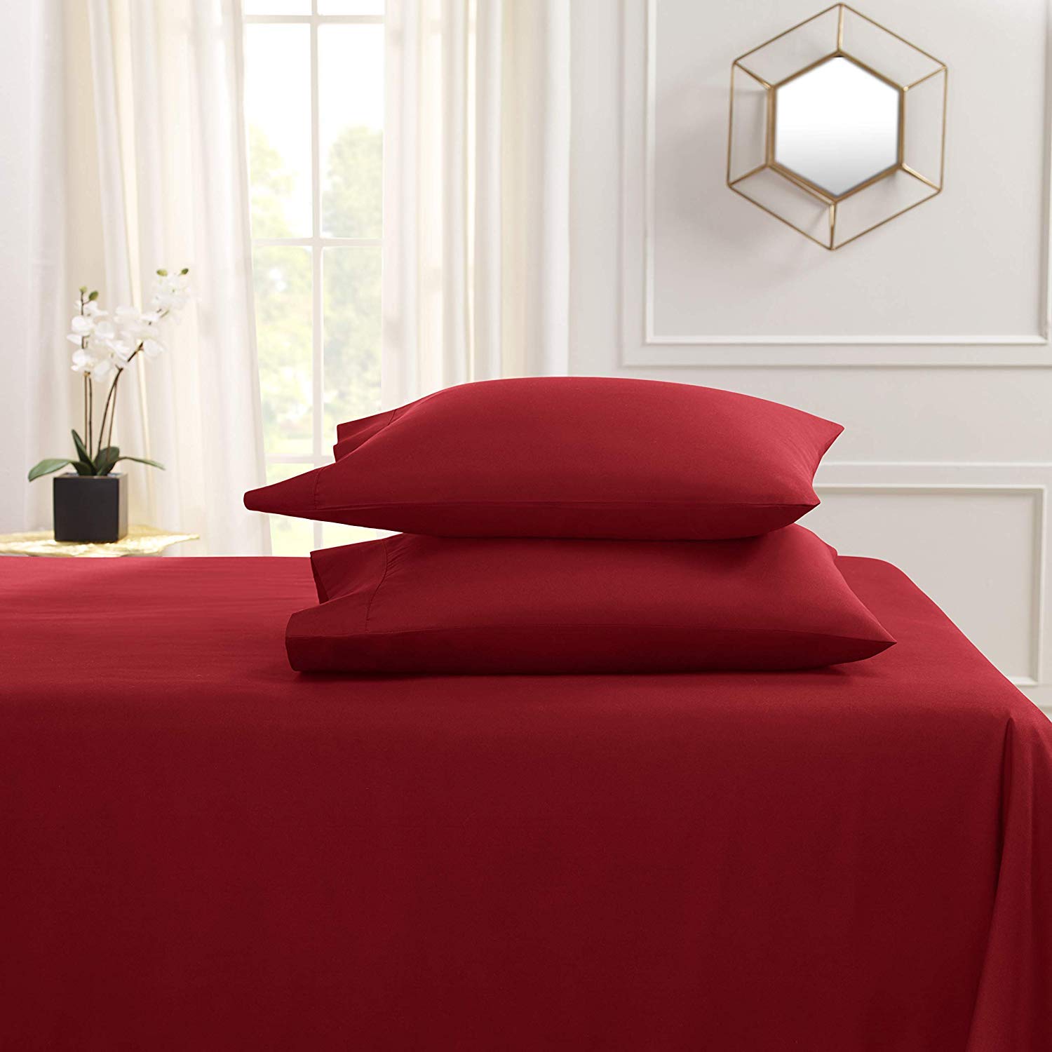 Split Queen Sheet Set for Adjustable Beds - 100% Cotton Deep Pocket Sheets (Fits Up to 15