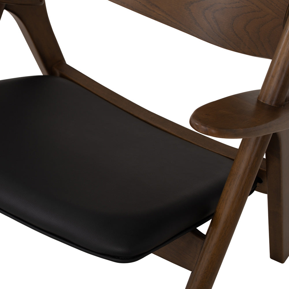 Stylish CAMRY Lounge Chair in Walnut & Black - Perfect for Living Room, Bedroom, or Office Relaxation