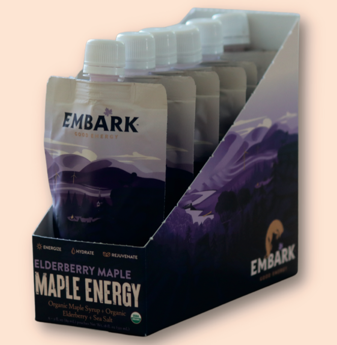 Embark Maple Energy - 100% Natural Maple Syrup (3oz Resealable Pouch) - Perfect for Coffee, Tea, Pancakes & Baking | Healthy Sweetener Alternative