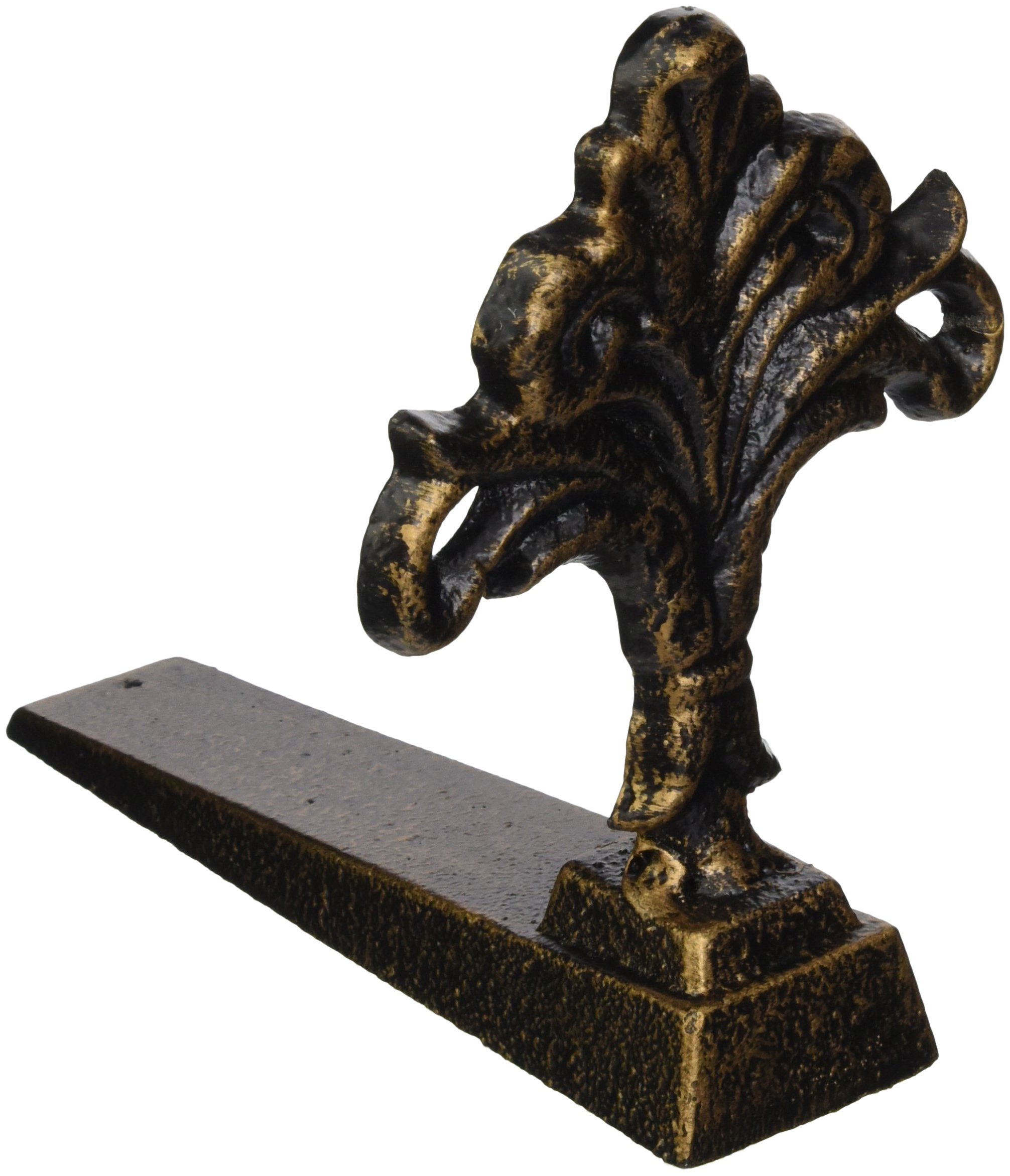Fleur De Lis Iron Door Wedge - Decorative & Functional Gift for Home, Office, or Wedding Decor - Perfect for Doors, Cabinets, and Furniture