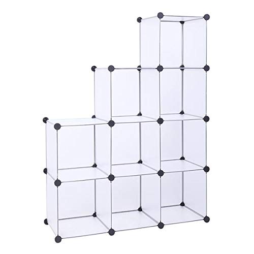DAVEBELLA 9-Cube Storage Organizer - White Closet Shelves Unit with DIY Cabinet for Bedroom, Living Room & Office Organization