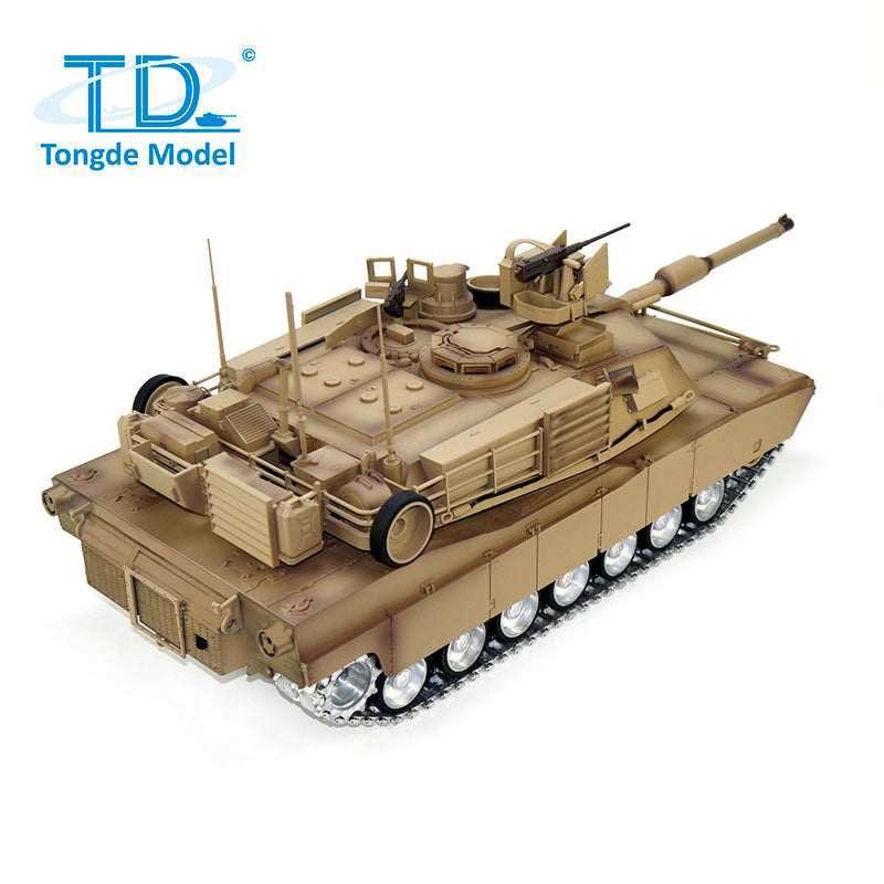 1/16 Scale Tongde RC Infrared Battle Tank - Radio Controlled Panzer M1A2 Abrams SEP V2 Electric Military Tank with 320° Rotation, Barrel Recoil & BB Unit - Realistic Simulation Model for War Games, Collectors & Battle Scenes