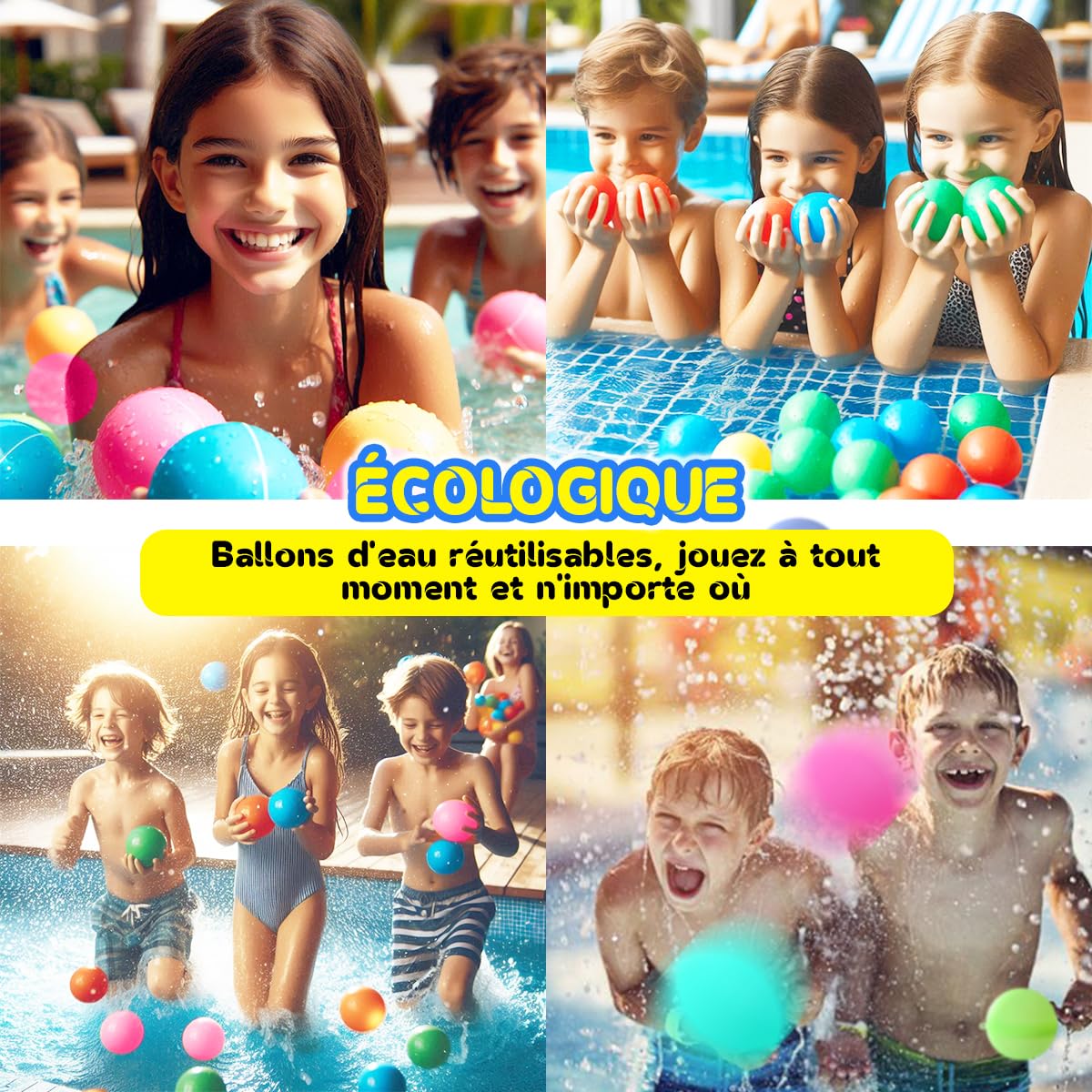 Reusable Water Bomb Set – 10 Quick-Fill Water Bombs for Epic Pool, Beach, Garden, and Backyard Water Battles