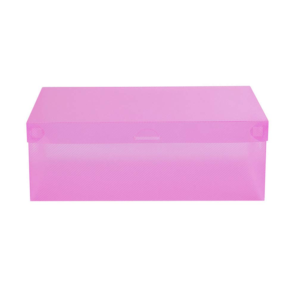 Clear Stackable Shoe Storage Box - Dust-Proof Transparent Shoe Organizer Drawer for Closet & Entryway (Pink) | Perfect for Small Spaces & Sneaker Collection Display