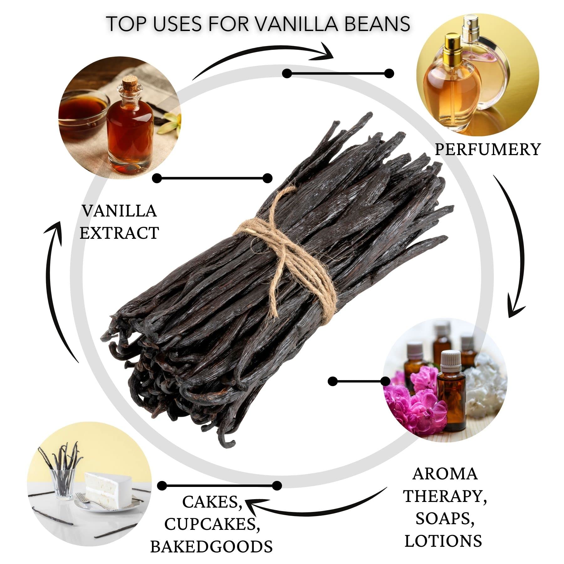 Premium Grade A Bourbon Vanilla Beans 1 Pound - Uganda Sourced Gourmet Vanilla Pods for Cooking, Baking, Ice Cream & DIY Extracts - Perfect for Chefs, Bakers & Home Cooks