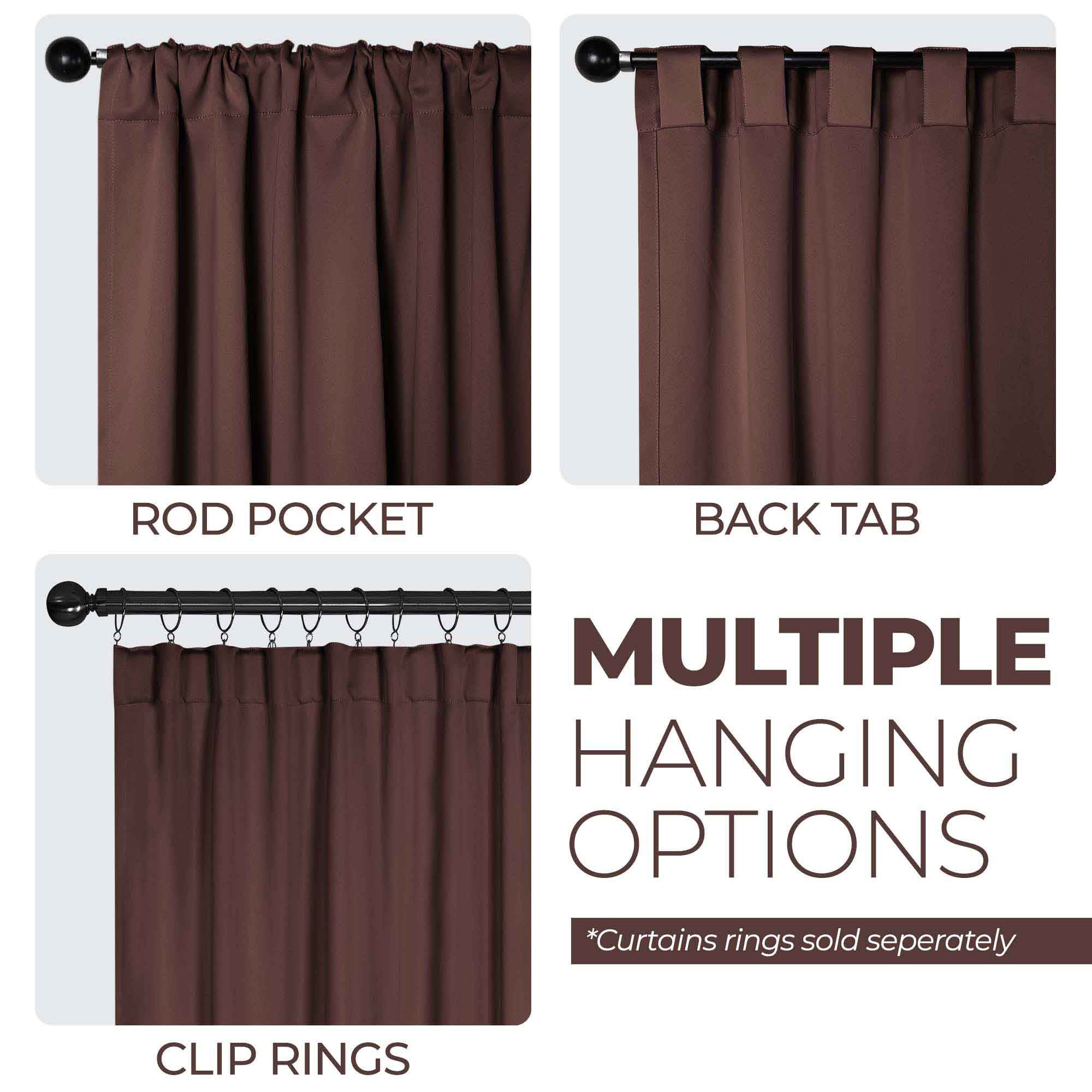 Premium Blackout Curtains for Bedroom - Solid Room Darkening Thermal Insulated Drapes with Back Tabs (Set of 2 Panels) - Perfect for Home Theater, Nursery & Light Sleepers