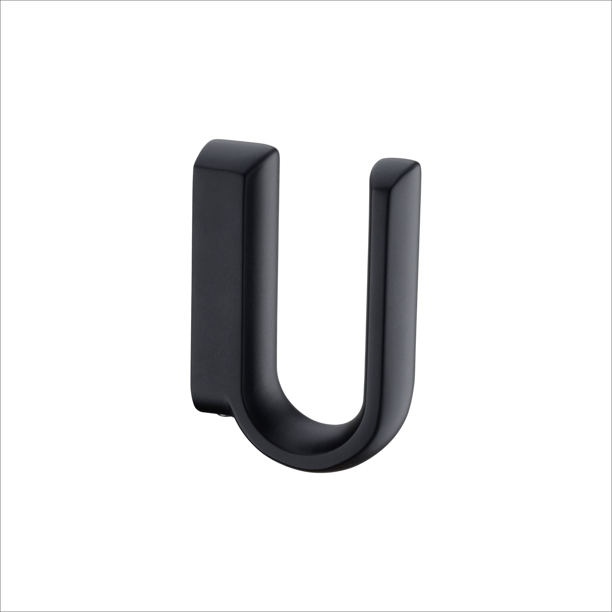 DESIGNSTUFF U-Shaped Wall Hooks - Heavy Duty Black Metal Hooks for Hanging Coats, Hats, Keys & Home Organization - Perfect for Entryway, Garage & Closet Storage