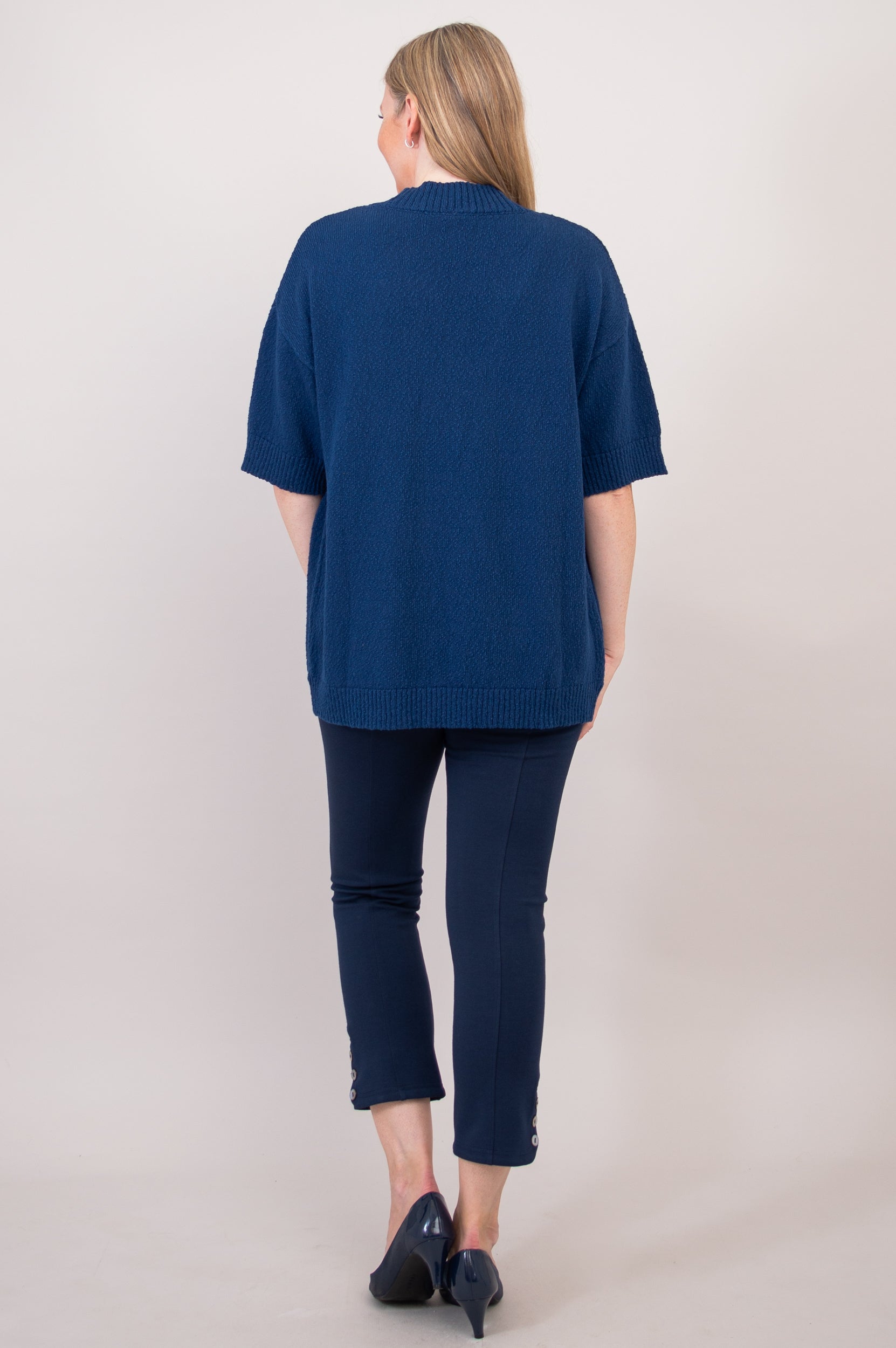Jana Cardigan Women's Blue Cotton Knit Sweater - Cozy & Stylish for Fall & Winter Outfits