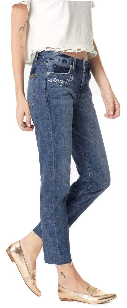 Joe's Jeans The Smith Mid-Rise Straight Crop Denim Pants for Women - Classic Blue Stretch Denim, Comfortable Fit for Casual Wear, Office & Weekend Outings