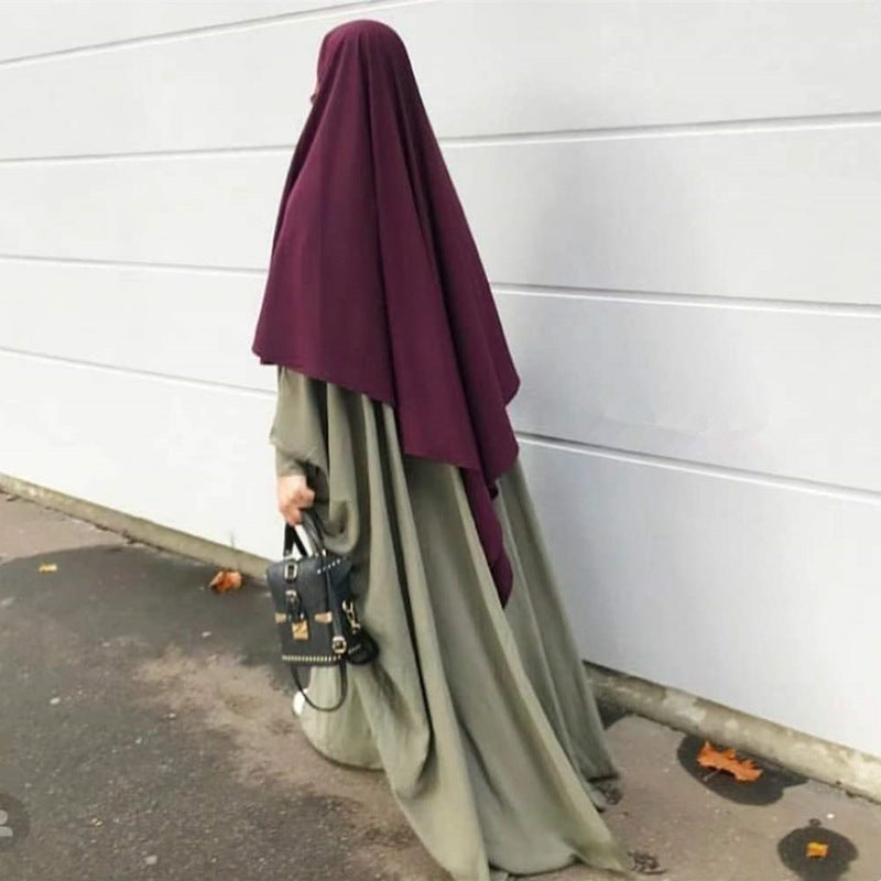 Elegant Muslim Women's Chiffon Khimar Hijab - Lightweight Overhead Scarf for Prayer, Modest Fashion & Daily Wear