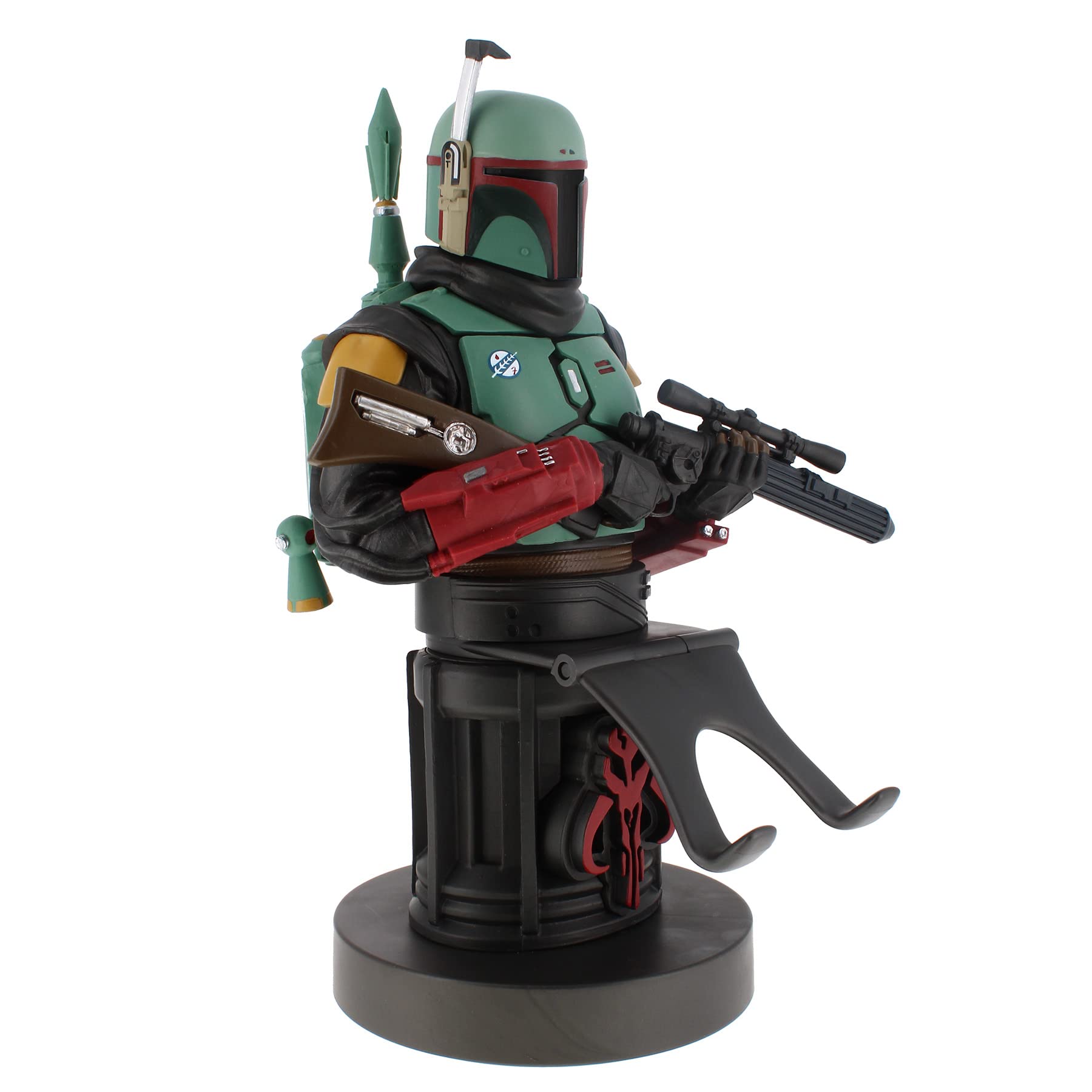 The Mandalorian Boba Fett Licensed Phone & Gaming Controller Stand - Premium Device Holder with Cable Management | Perfect for Gaming Setups, Office Desks & Star Wars Collectors