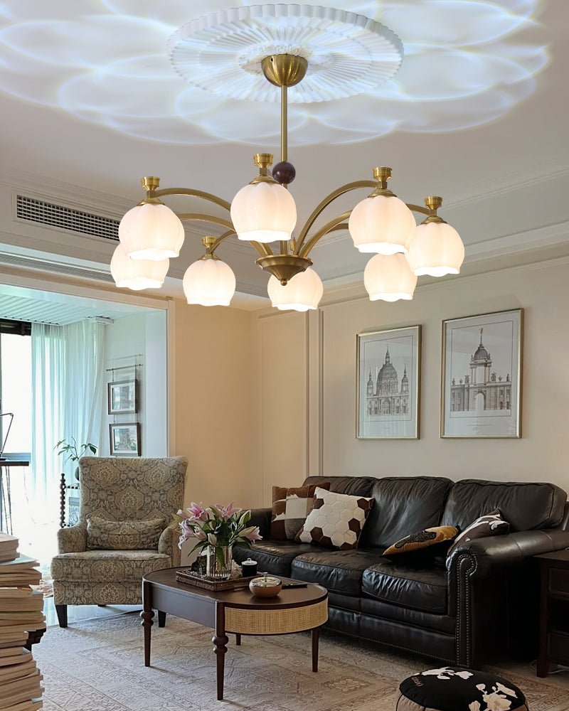 Corinne Arc Chandelier - Modern Crystal Ceiling Light Fixture for Dining Room, Living Room & Bedroom | Elegant Lighting for Home Decor