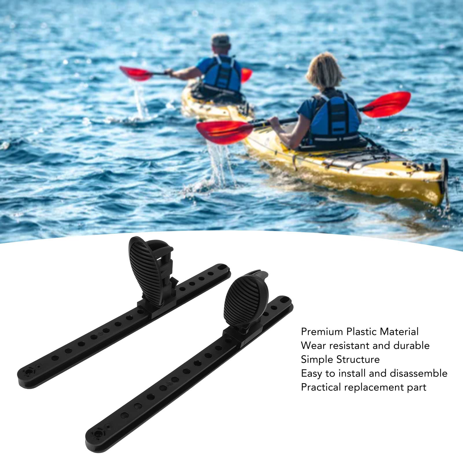 Adjustable Locking Kayak Foot Pegs & Braces - Universal Kayak Foot Pedals for Canoe Accessories | Durable Kayak Foot Rest Replacement for Comfortable Paddling & Fishing Adventures