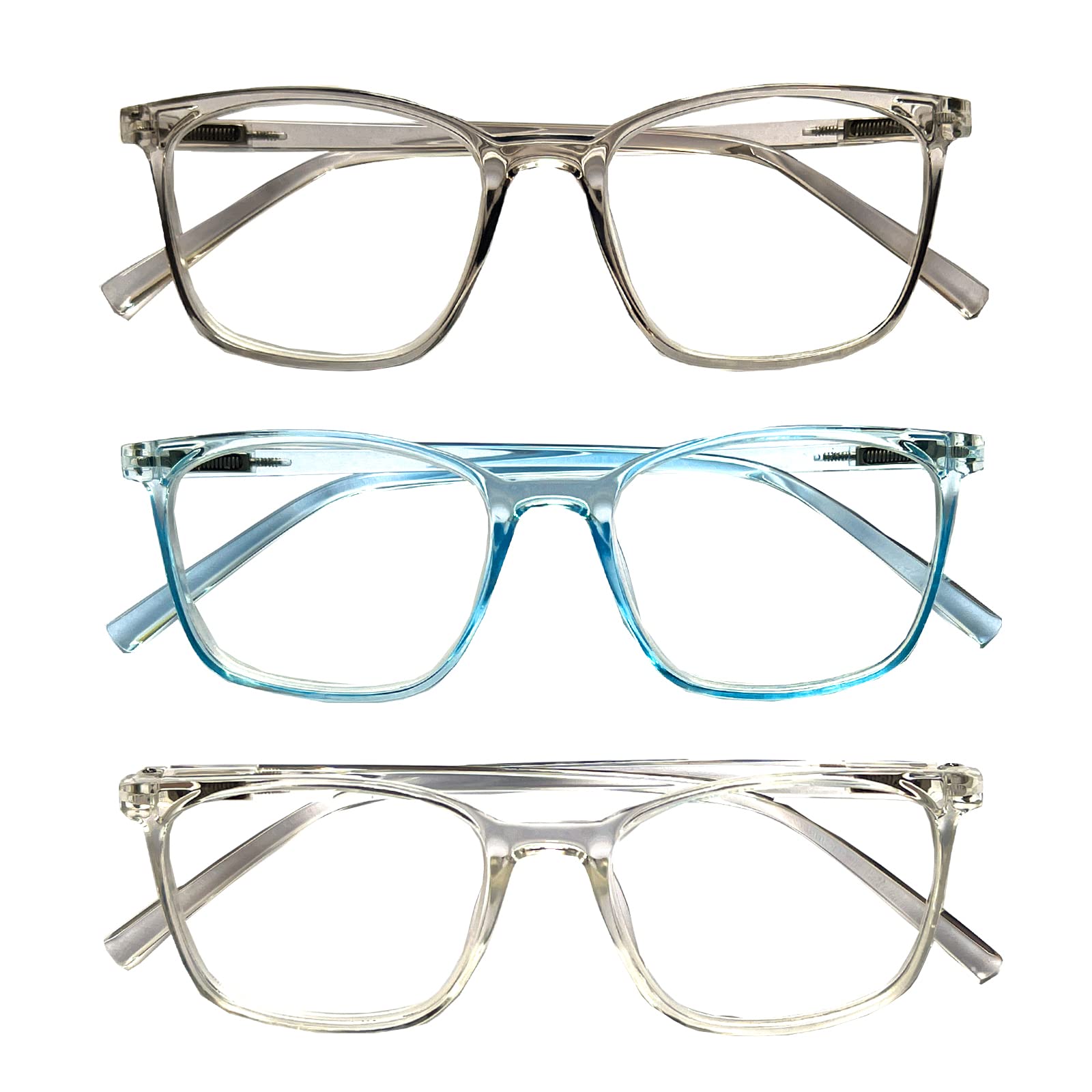 3 Pack Lightweight Reading Glasses for Men & Women - Clear Vision for Nearsightedness & Myopia - Perfect for Reading, Computer Work & Daily Use
