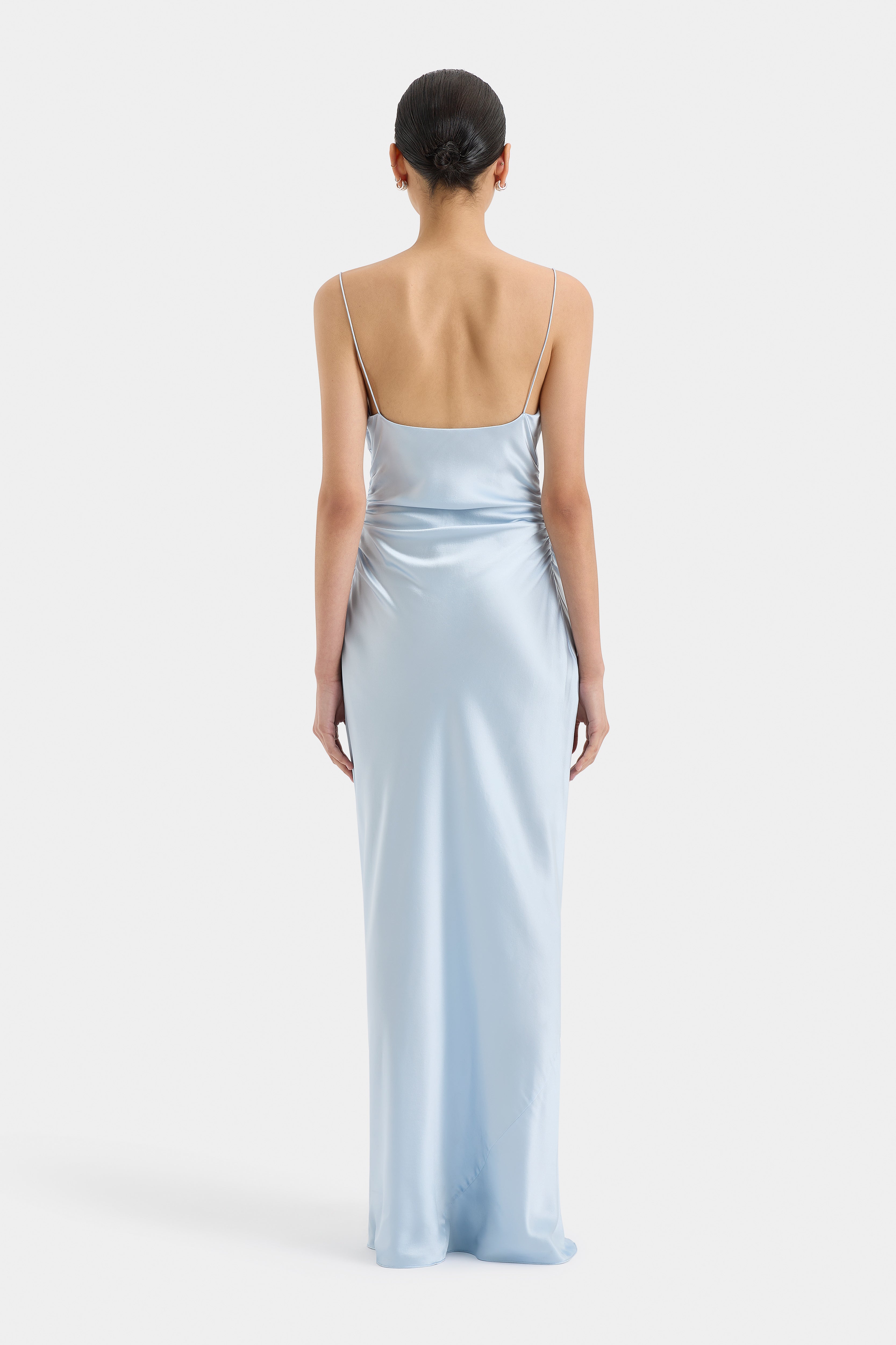 Lush Gathered Slip Dress for Women - Elegant Satin Nightgown & Loungewear - Perfect for Sleepwear, Bridal Shower, and Special Occasions