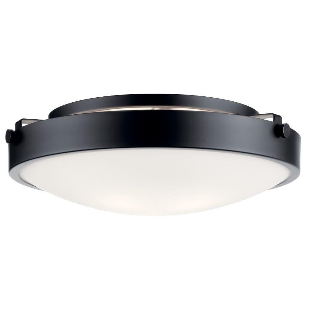 Lytham™ 17.25 Inch 3-Light Black Flush Mount Ceiling Light Fixture - Perfect for Bedroom, Hallway & Kitchen Lighting