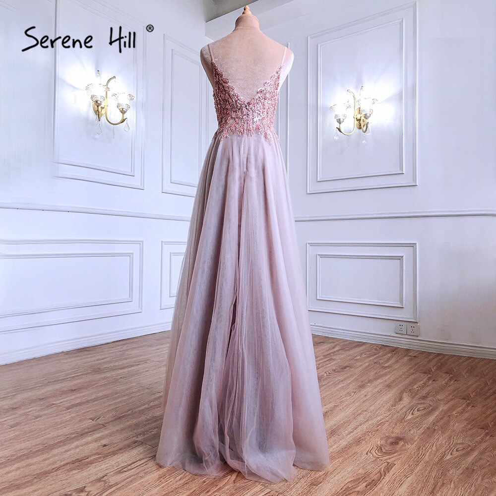 Serene Hill 2025 Pink Sexy A-Line Prom Dress with Spaghetti Straps & Beaded Details - Elegant Simple Party Gown LA71287 for Homecoming, Prom Night & Formal Events