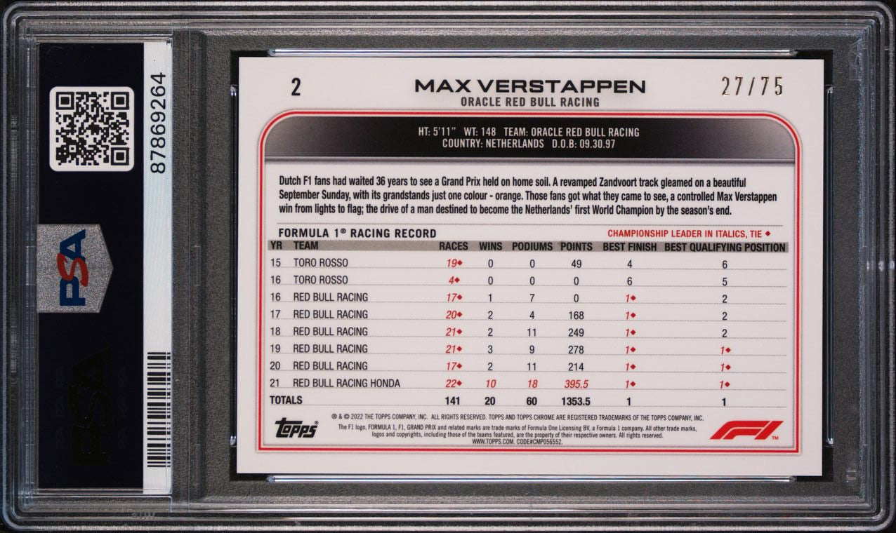2022 Topps Formula 1 Yuki Tsunoda #61 Red Rookie Card PSA 8 (POP 1) - Perfect for F1 Collectors & Racing Memorabilia Enthusiasts