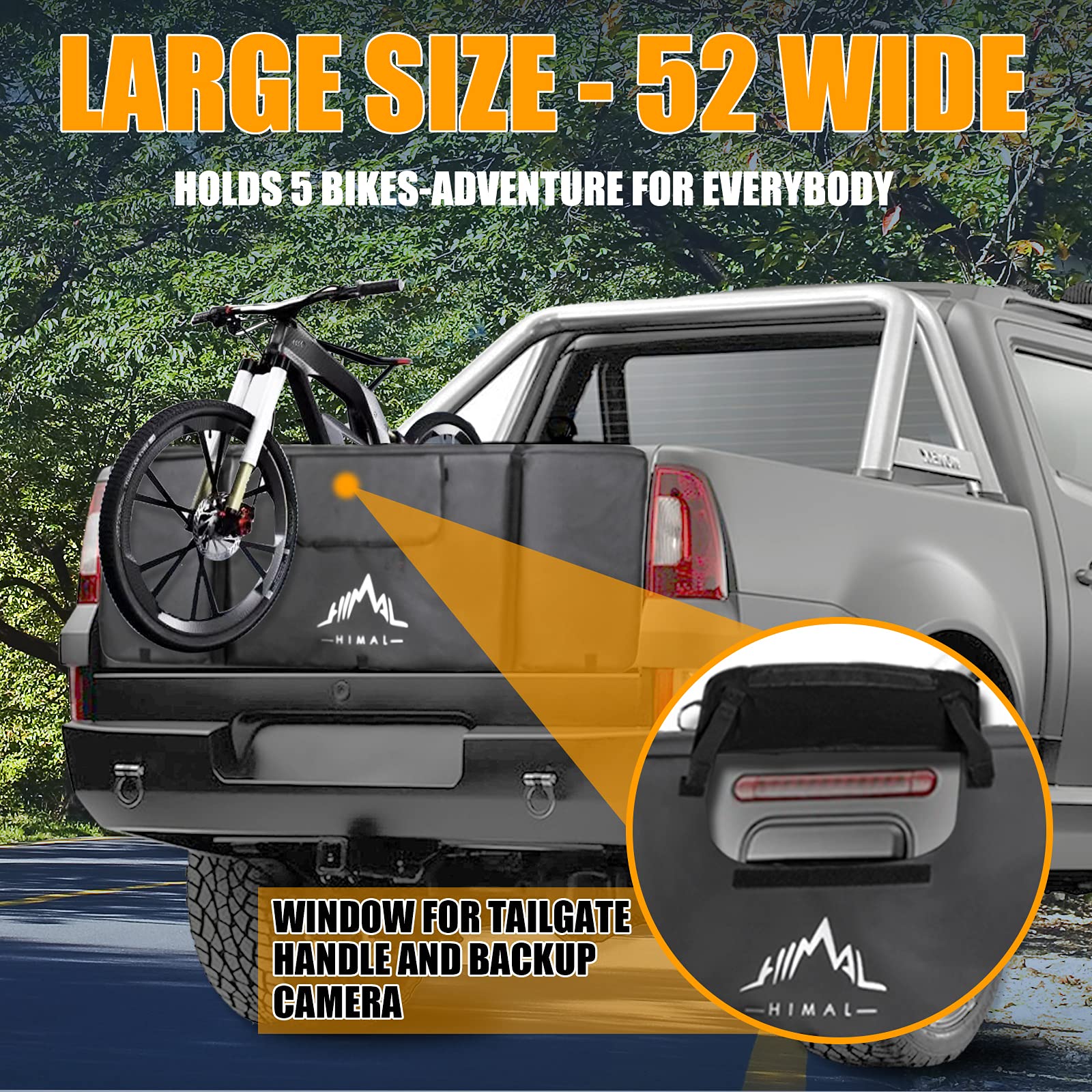 Himal Outdoors Mountain Bike Tailgate Pad - Durable Truck Bed Protector with Tool Pockets | Perfect for Transporting Bikes & Outdoor Adventures