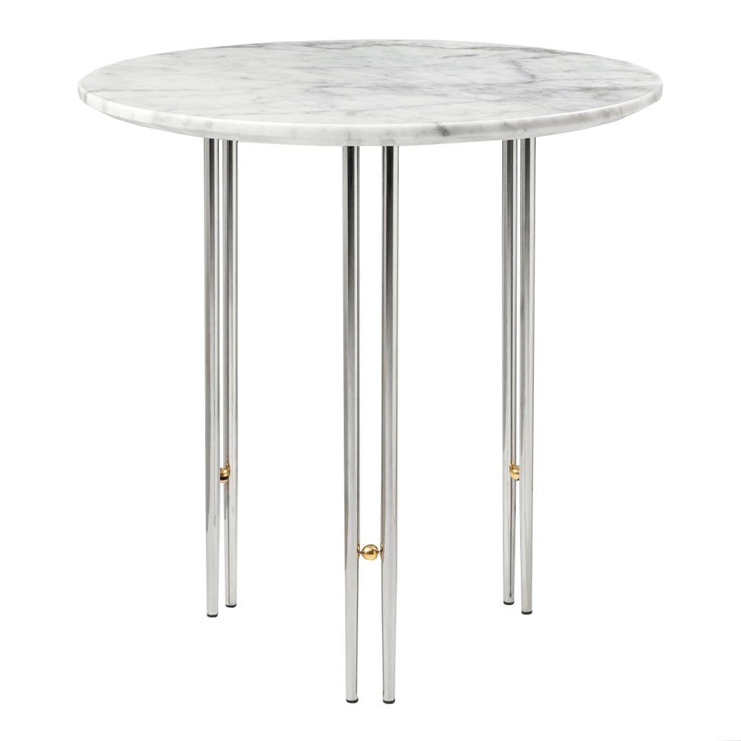 Gubi Gamfratesi Ioi Side Table - Modern Scandinavian End Table for Living Room, Bedroom & Office - Stylish Small Table with Wooden Legs & Marble Top