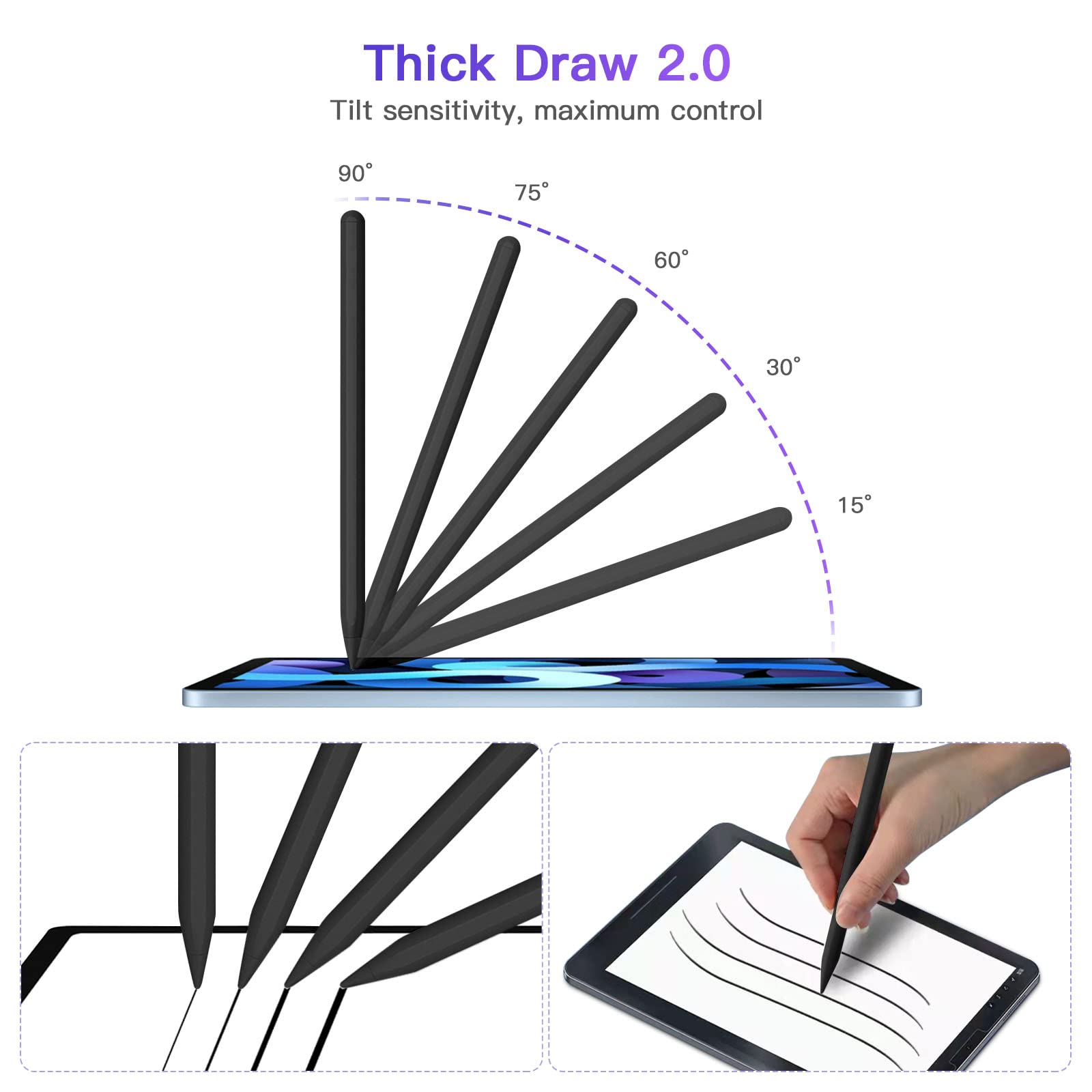 2nd Gen Magnetic Stylus Pen with Wireless Charging - Compatible with iPad Pro 11