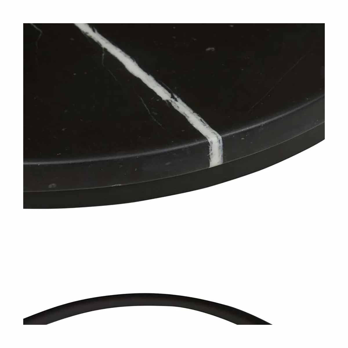 Elle Round Side Table - Modern Accent Table for Living Room, Bedroom & Office - Stylish End Table with Sturdy Metal Base - Perfect for Coffee, Books & Decor