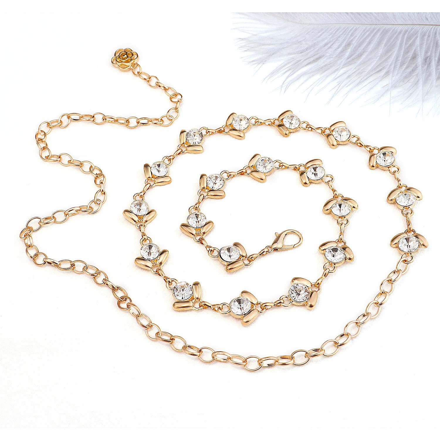 Sparkling Rhinestone Chain Belts for Women & Girls - Elegant Waist Belt for Dresses, Parties & Special Occasions | Adjustable Fashion Accessory