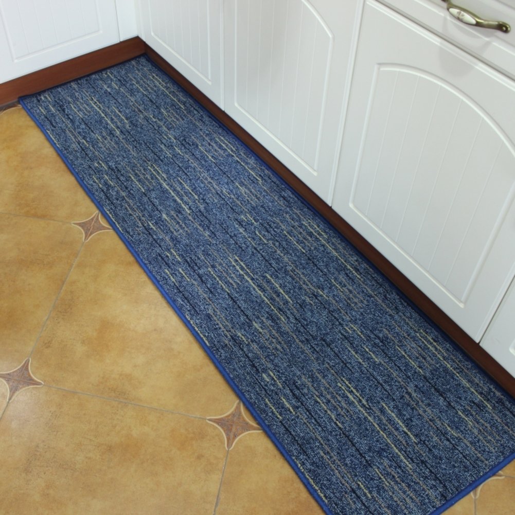 Non-Slip Washable Kitchen Rugs and Mats - Rubber Backed Absorbent Floor Mat for Living Room, Bathroom, Entryway - Royal Blue 50x240cm (20x94in) - Perfect for High-Traffic Areas, Pet-Friendly Homes & Spill-Prone Kitchens