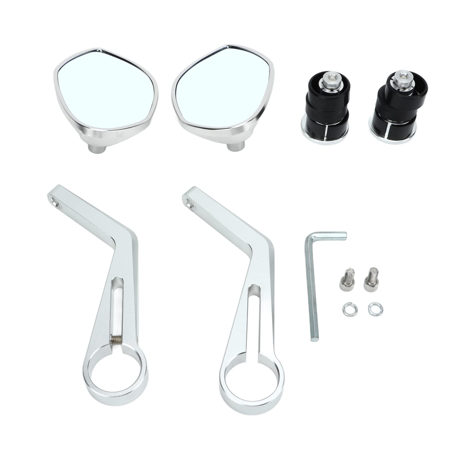 Universal Motorcycle Mirrors 2 Pack - 22mm/0.87in Handlebar Side Mirrors for GSX250R GSXR600 GSXR750 - Durable Silver Replacement for Enhanced Safety & Visibility - Perfect for Street Bikes, Cruisers & Sport Bikes