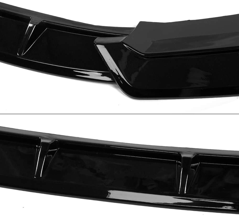 2019-2021 Honda Civic Sedan Front Bumper Lip Spoiler - IK Style 3-Piece Gloss Black/Carbon Fiber Design - Enhances Aerodynamics & Sporty Look for Daily Driving & Car Shows