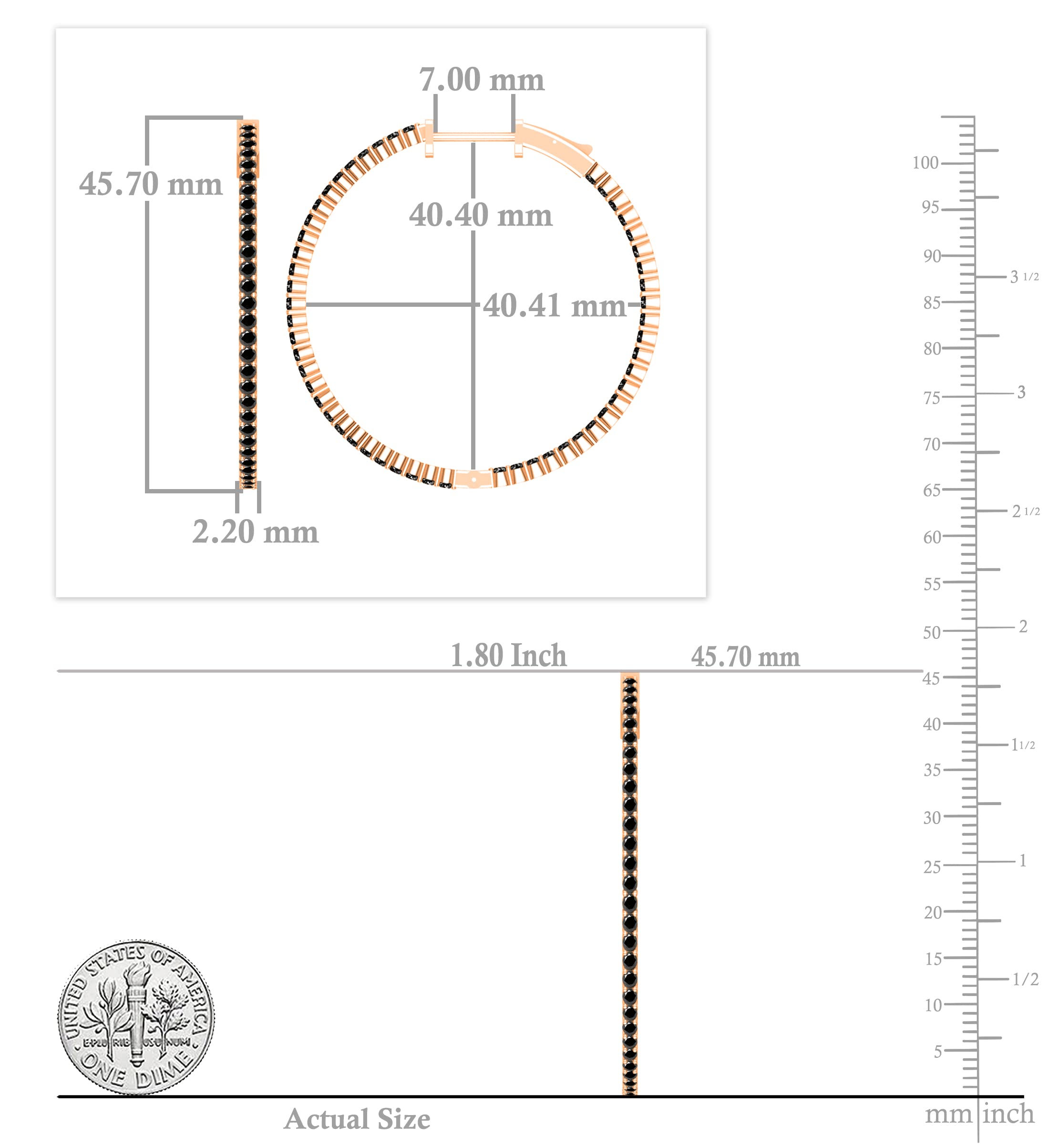 Dazzlingrock Collection 14K Solid Gold Round Gemstone & Diamond Inside Out Hinged Hoop Earrings for Women | Classic Thin Post Design | Perfect for Everyday Wear, Date Nights & Special Occasions