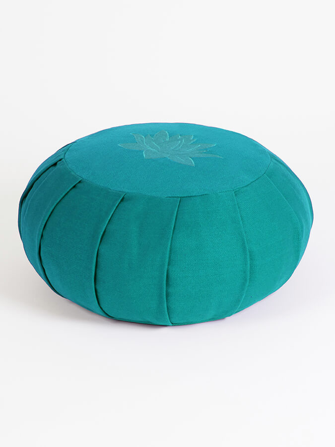 Organic Cotton Round Lotus Zafu Buckwheat Meditation Cushion - GOTS Certified for Yoga, Zen Meditation & Home Decor - Eco-Friendly & Comfortable Support for Mindful Practices