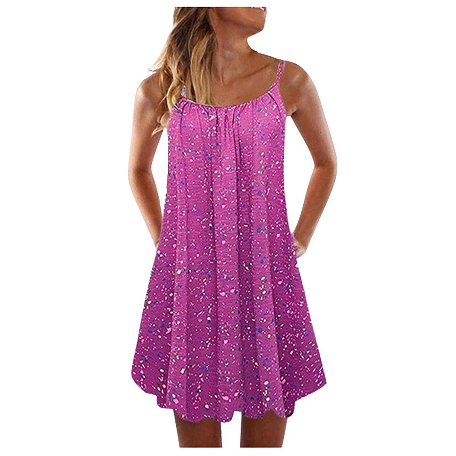 WANLID Women's Bohemian Print Sleeveless Loose Tank Dress - Casual Vest Dress for Bridal Shower, Beach, Summer & Vacation (XS-6XL) | Flowy Maxi Dress for Outdoor Parties & Boho Fashion