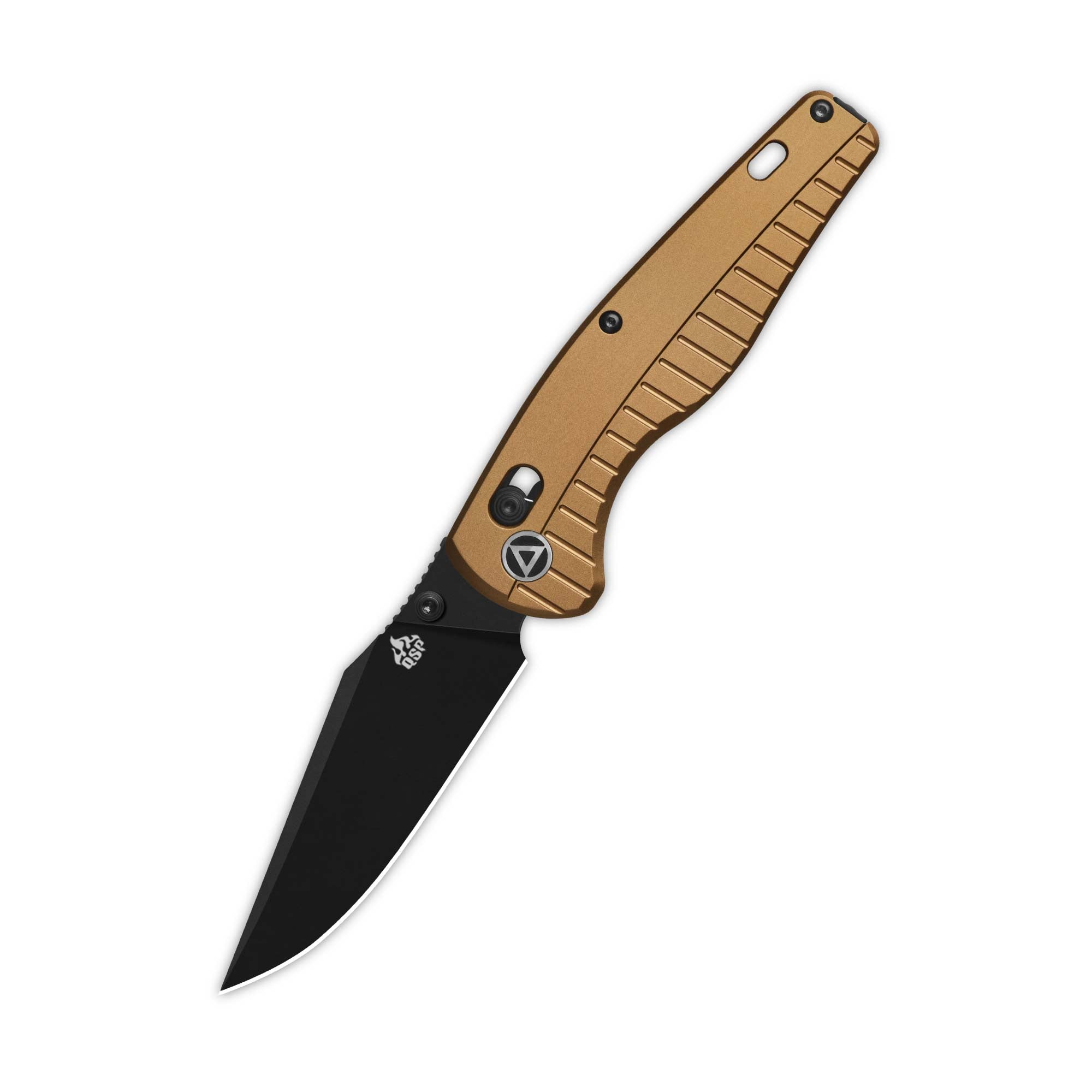 QSP Reptile Glyde Lock Pocket Knife - 14C28N Stainless Steel Blade with Champagne Aluminum Handle - EDC Folding Knife for Camping, Hiking & Outdoor Adventures