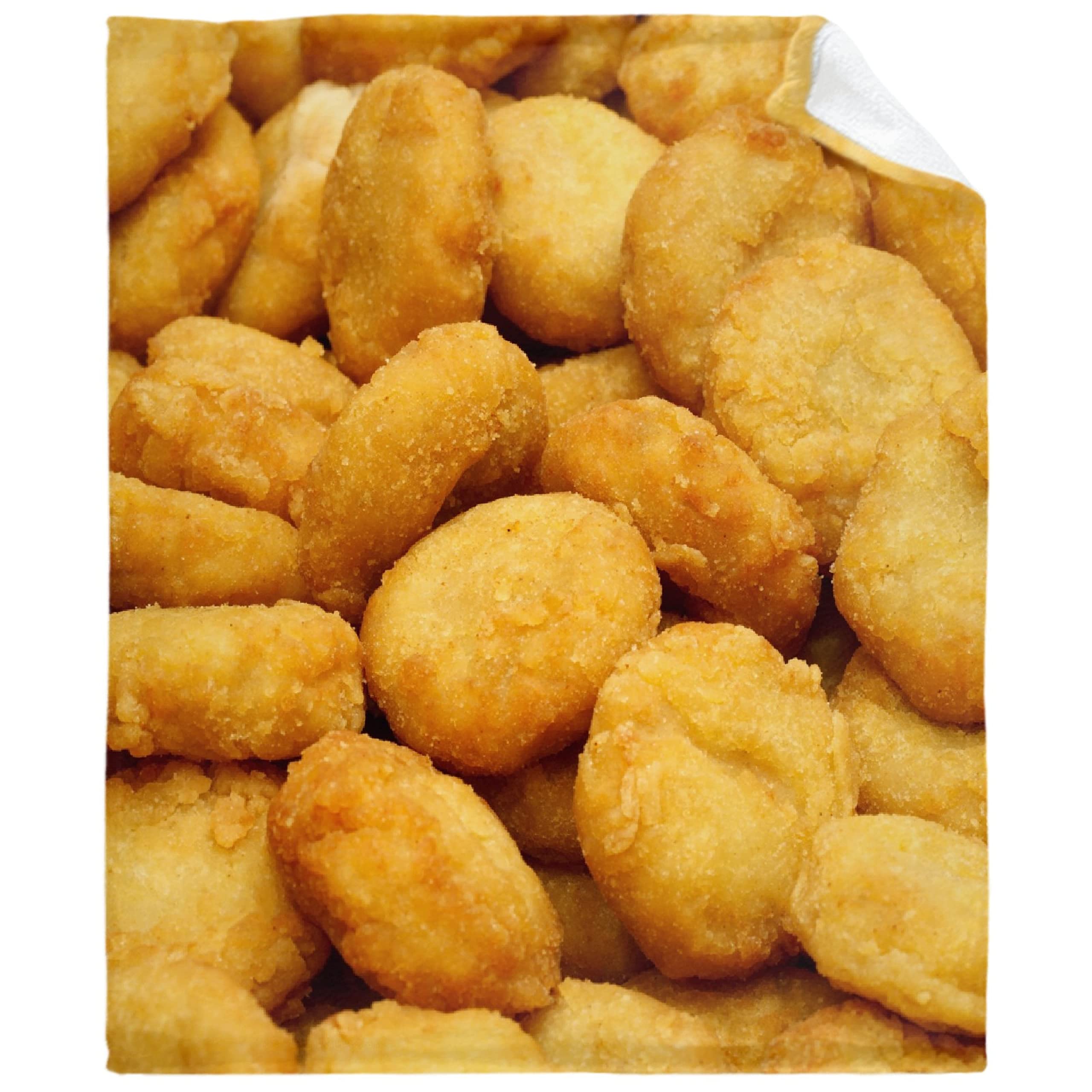Funny Chicken Nuggets Plush Fleece Throw Blanket - Soft, Warm & Cozy XL 120x90 Inch - Perfect for Girls, Boys & Family - Great for Bed, Sofa, Couch & Chair - Ideal Gift for Food Lovers & Blanket Enthusiasts