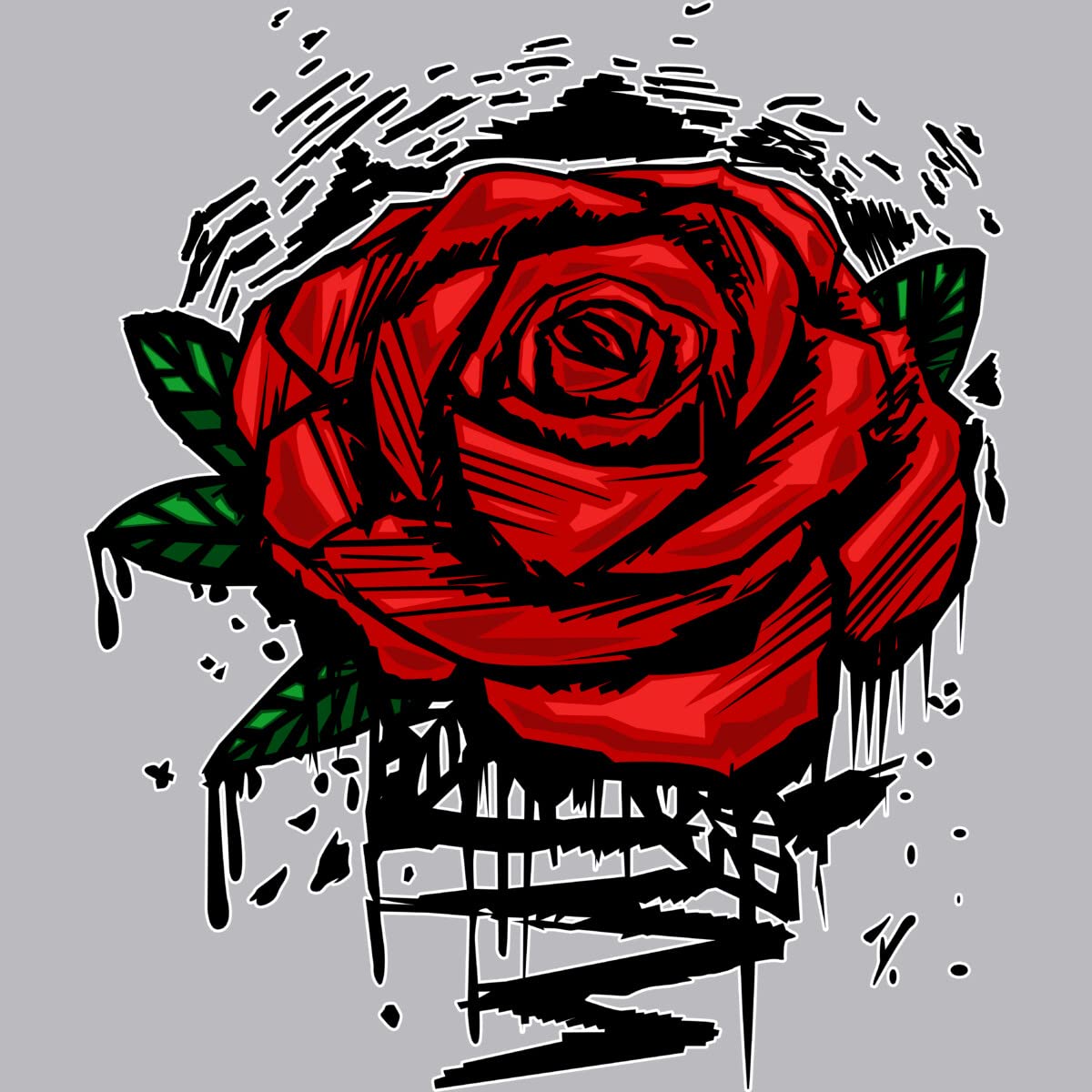 Design By Humans Men's Rugged Rose Graphic Tank Top by Adamzworld - Soft Cotton Muscle Tee for Gym, Summer & Casual Wear