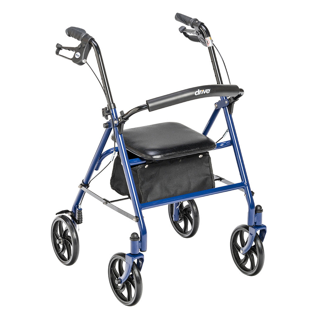 Durable 4 Wheel Rollator Walker with 7.5 Inch Wheels - Red Mobility Aid for Seniors & Adults - Perfect for Indoor & Outdoor Use