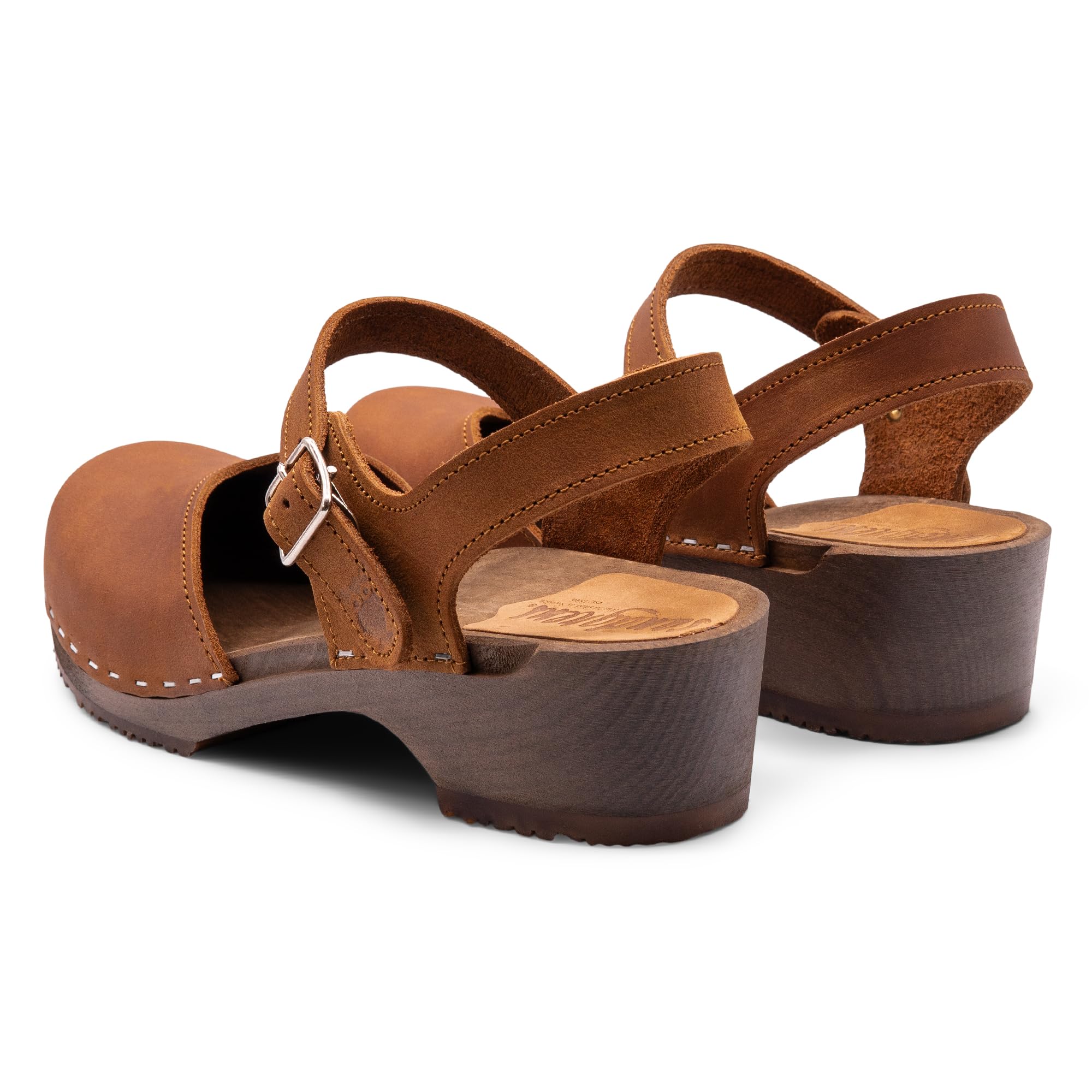 Sandgrens Handmade Swedish Wooden Clogs for Women - Comfortable Low Heel Summer Sandals | Saragasso Style | Perfect for Beach, Garden & Casual Outings