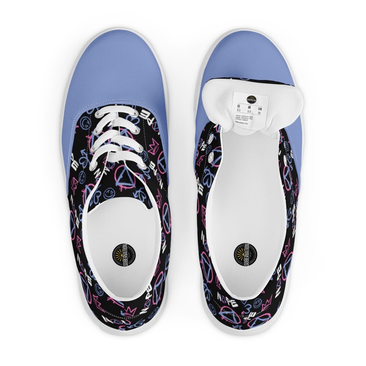 Nope Collection Graffiti Women's Lace Up Canvas Sneakers - Bold & Stylish Casual Shoes for Streetwear Fashion & Urban Outfits