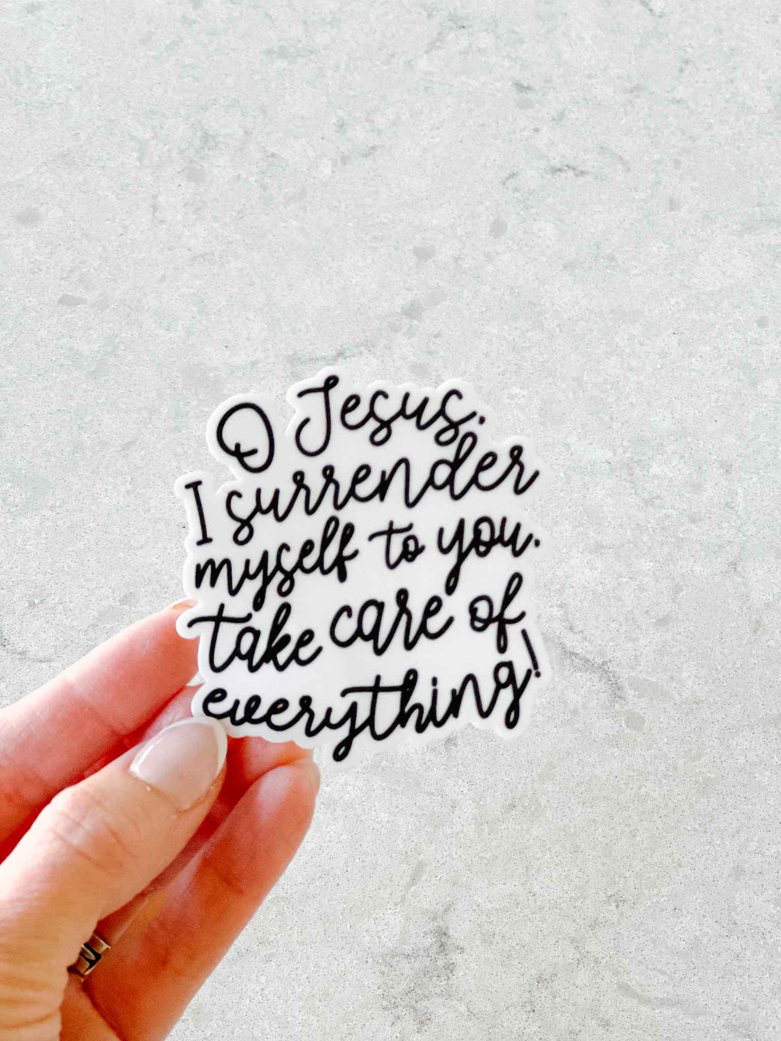 Surrender to Jesus Sticker - Christian Faith Decal for Cars, Laptops, Bibles - Perfect for Religious Gifts & Spiritual Inspiration
