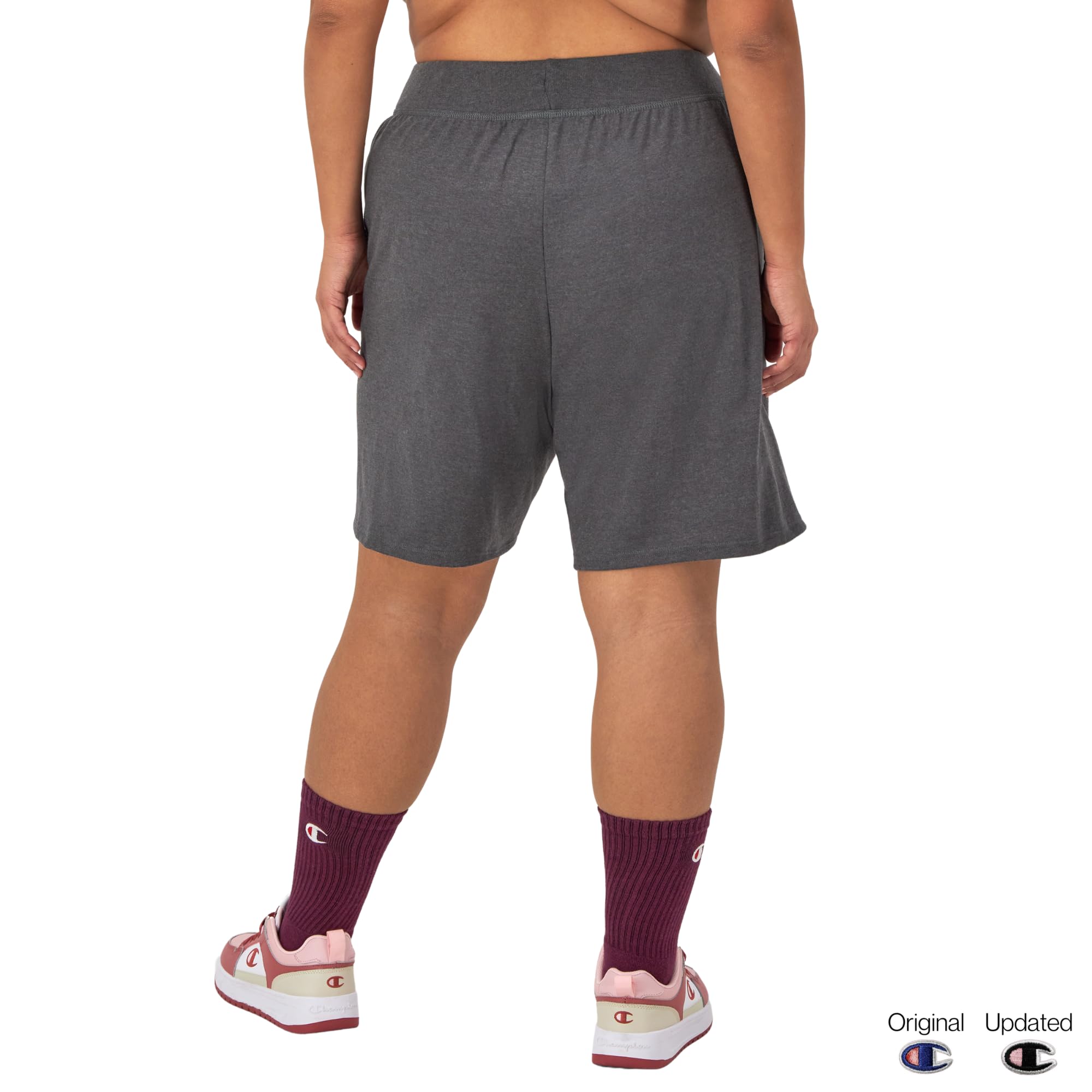 Champion Women's Lightweight Lounge Shorts - Soft Jersey Comfortable Athletic Shorts for Women (Plus Size Available) - Perfect for Yoga, Running, and Casual Wear