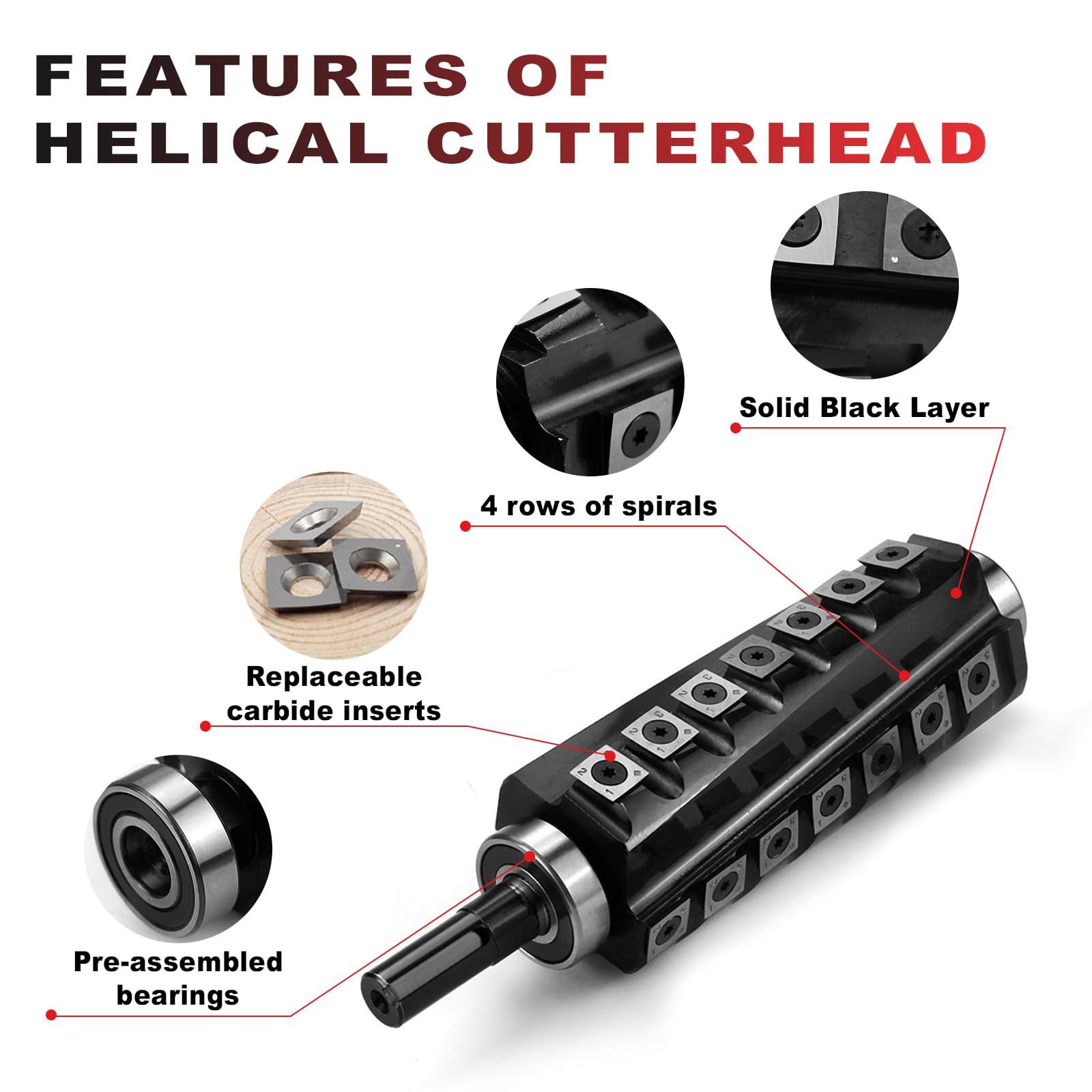 FindBuyTool 6-Inch Helical Spiral Cutterhead for Jet 6